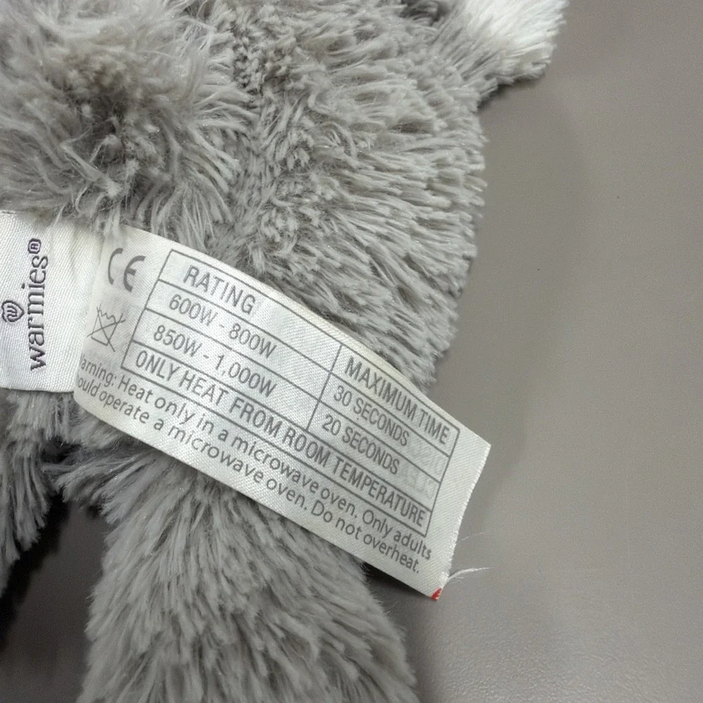 Warmies Microwavable Plush Husky Dog 10" Gray Cream Stuffed Animal Heat Therapy - Picture 8 of 11